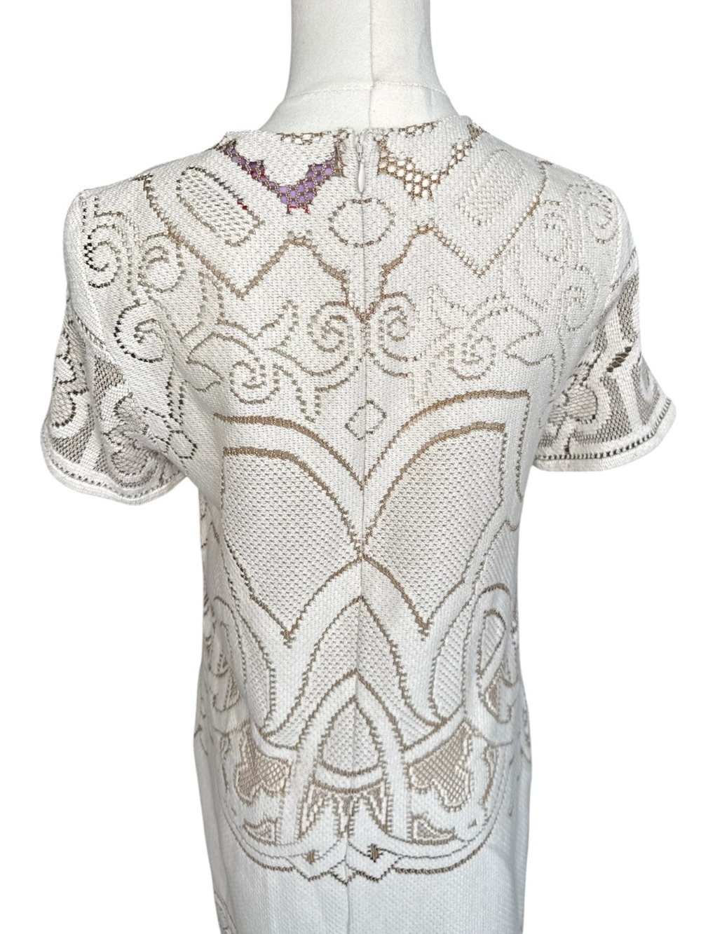 La DoubleJ. Lacey Mini Swing Dress in Solid White Smoke in Embroidered Cotton XS - Picture 9 of 16